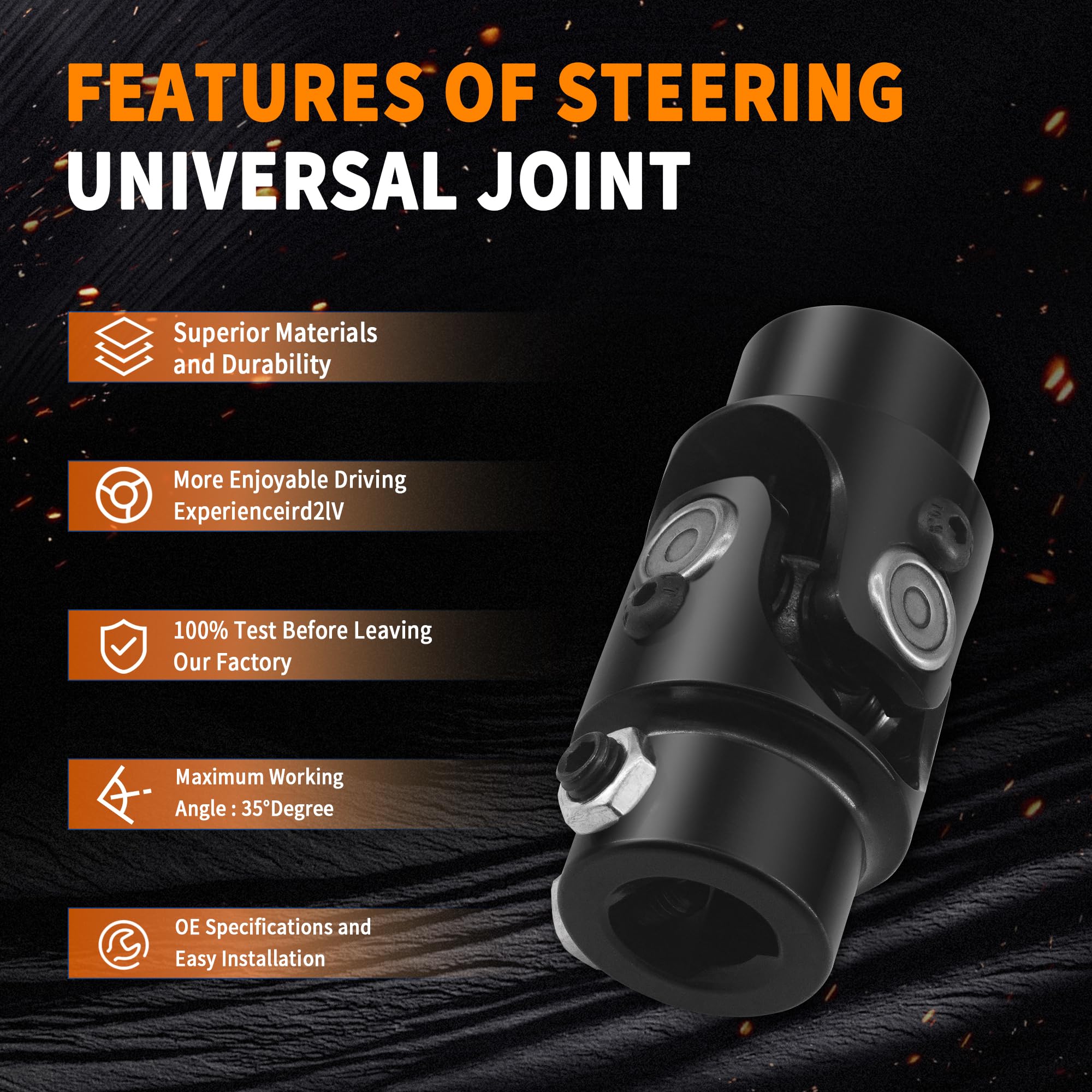 BUYMACHINERYPARTS single u-joint shaft for smooth rotation
