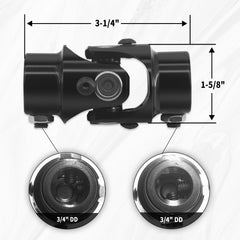 Close-up of BUYMACHINERYPARTS universal joint showing durable black steel finish