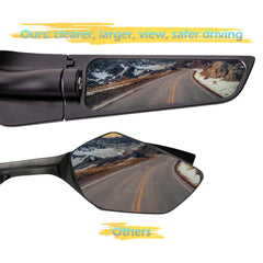 Buyscoolee convex glass provides expanded field of view for safer riding