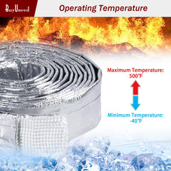 BuyUneed aluminized heat sleeve roll cut length for engine bay sizing