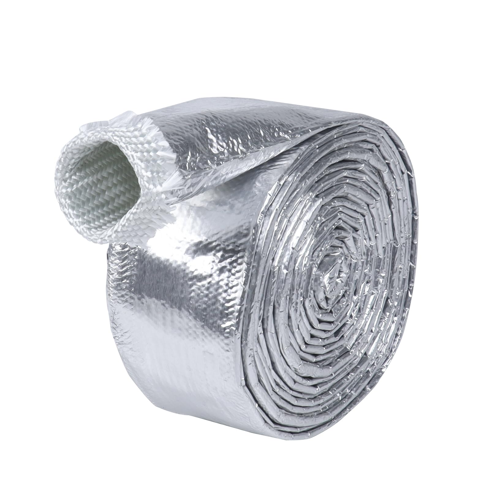 BuyUneed aluminized heat sleeve roll unrolled, flexible protection for automotive wires