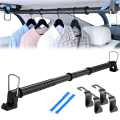 Bvomheez car clothes hanger bar extended to 61 inches for spacious wardrobe on the go.
