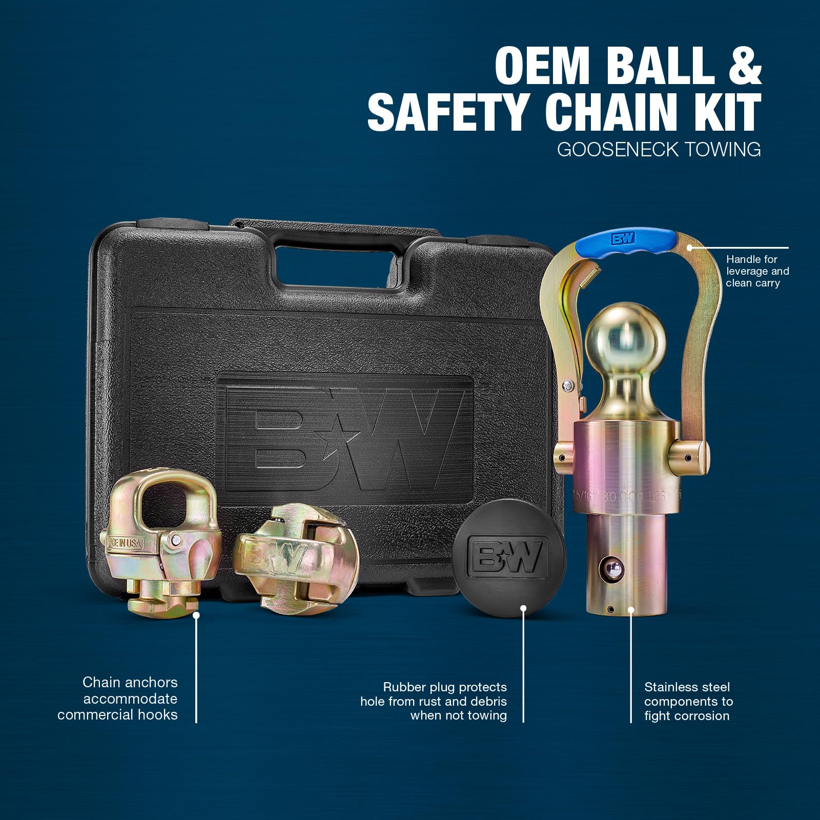 B&W GNXA2061 safety chain anchors ready for common hooks