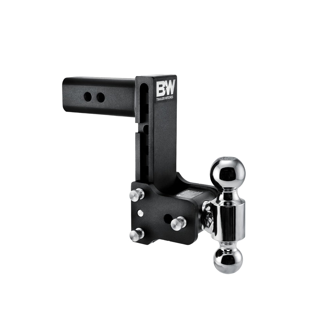 B&W Tow & Stow adjustable ball mount ready for level towing with fast ball swap