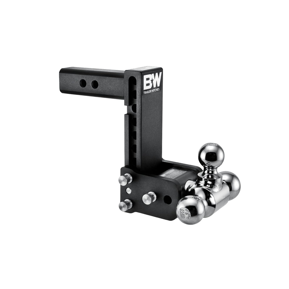 B&W Tow & Stow ball mount with 7-inch drop enabling level towing