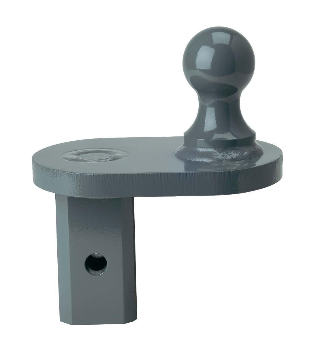 B&W Turnoverball Hitch Extender rearward pivot for extra cab clearance while towing.