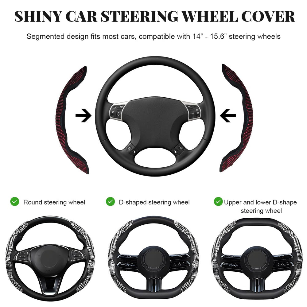 BWBWND segmented design steering wheel cover shows easy installation and secure fit