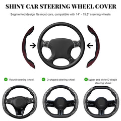 BWBWND segmented design steering wheel cover shows easy installation and secure fit