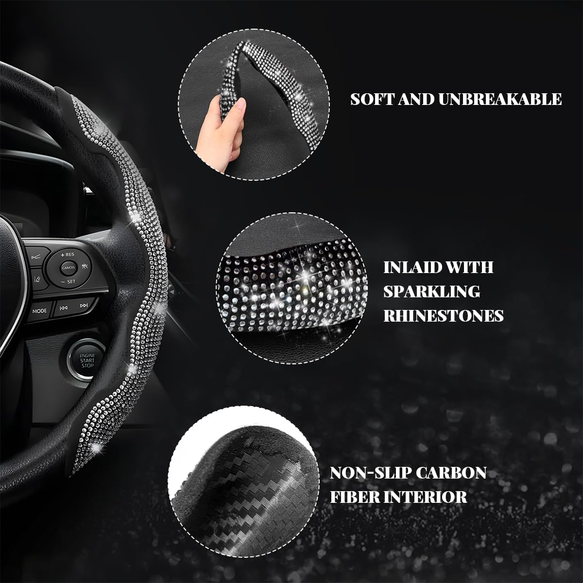 BWBWND universal size fits 14 to 15.6 inch steering wheels
