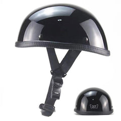 BwondMand motorcycle half helmet front view with retro design and DOT safety.
