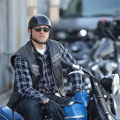 BwondMand motorcycle half helmet black side view for comfortable fit