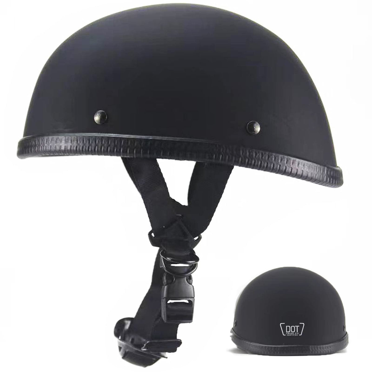 BwondMand motorcycle half helmet front view with retro silhouette and matte black finish for urban rides