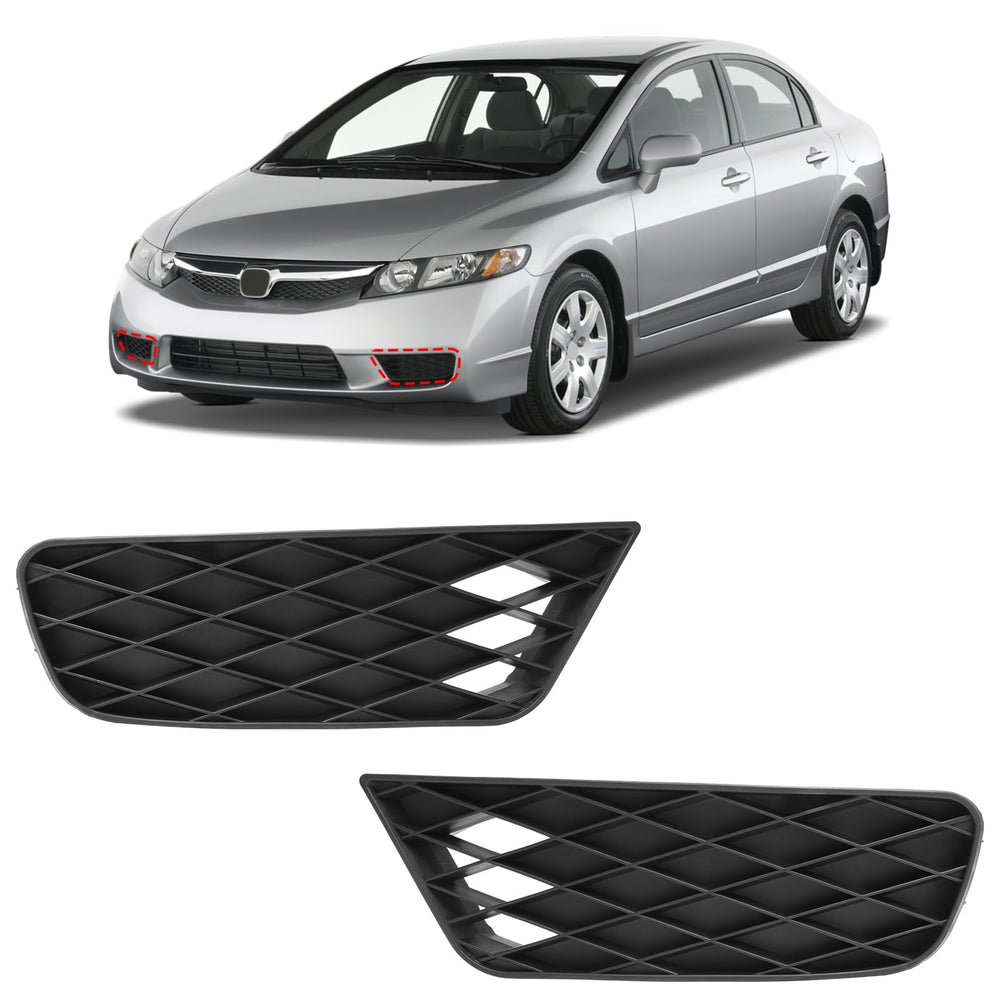 BXZ front bumper outer grille for 2009-2011 Civic with enhanced front-end look