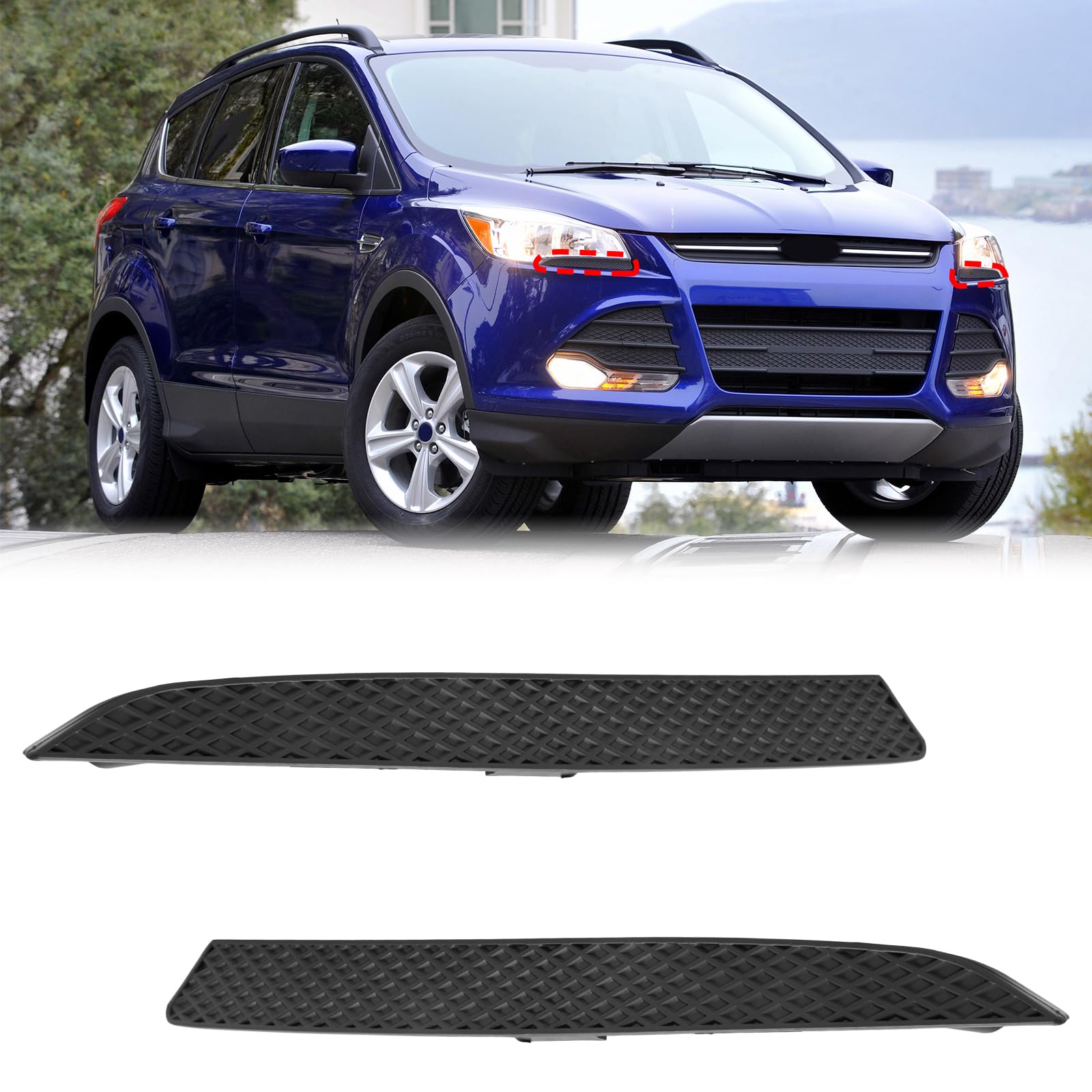 BXZ front headlight trim, driver-side close-up, for a precise fit and refreshed look.