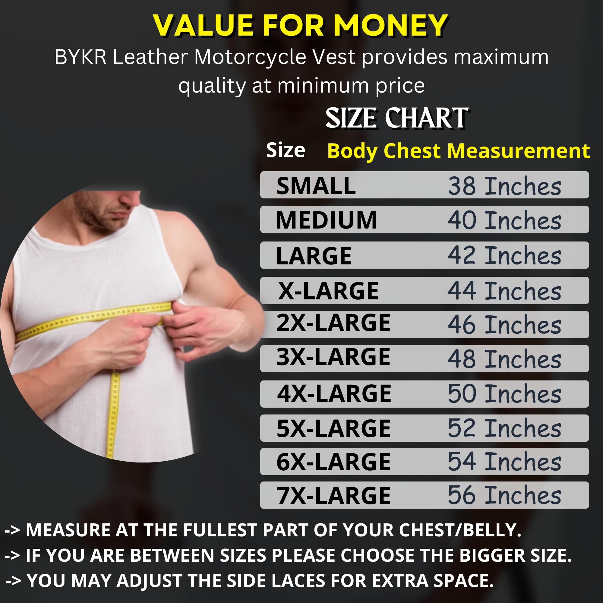 BYKR leather vest multiple pockets keep items organized during rides
