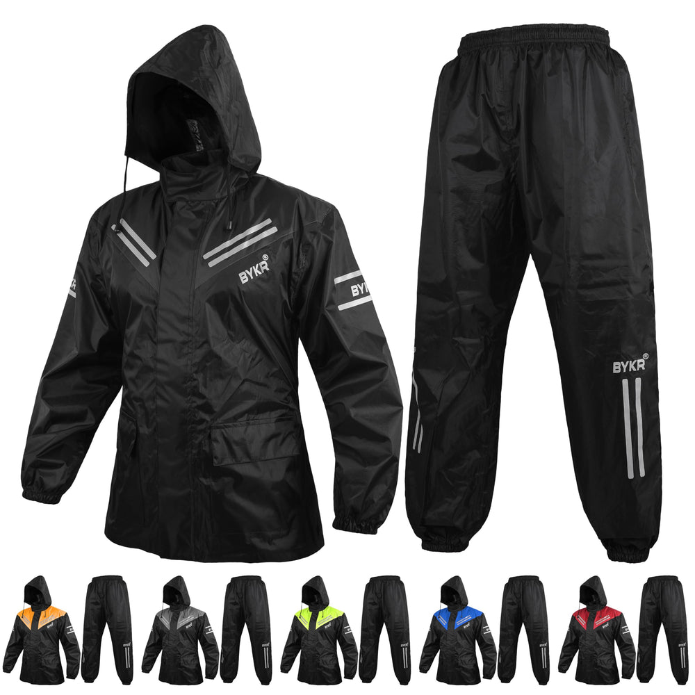 BYKR waterproof rain jacket front view highlights high visibility for night rides