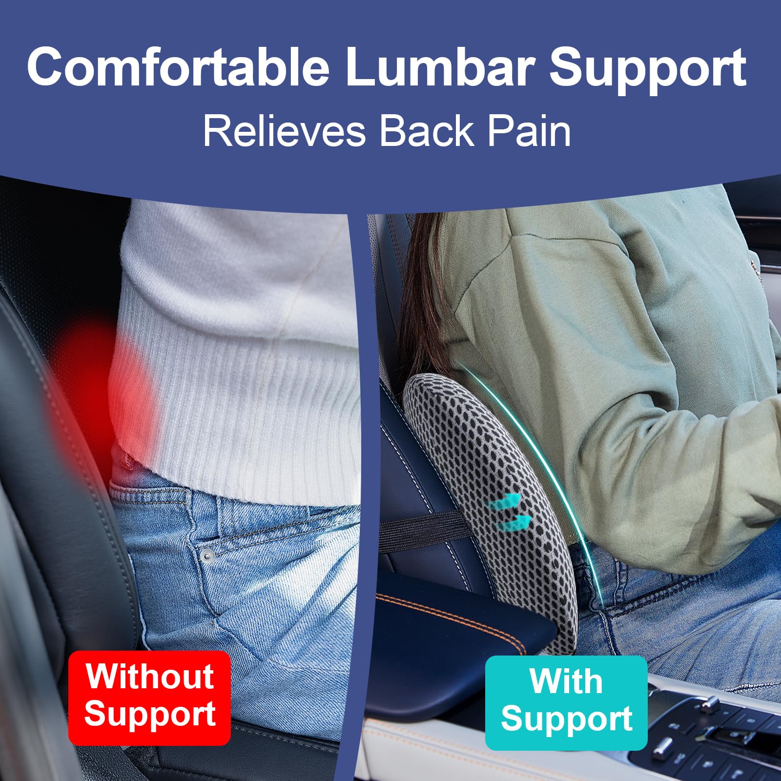 BYMECOST adjustable straps enable quick installation on car or office chairs