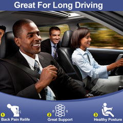 BYMECOST car seat lumbar cushion with strap keeps back support steady on the move