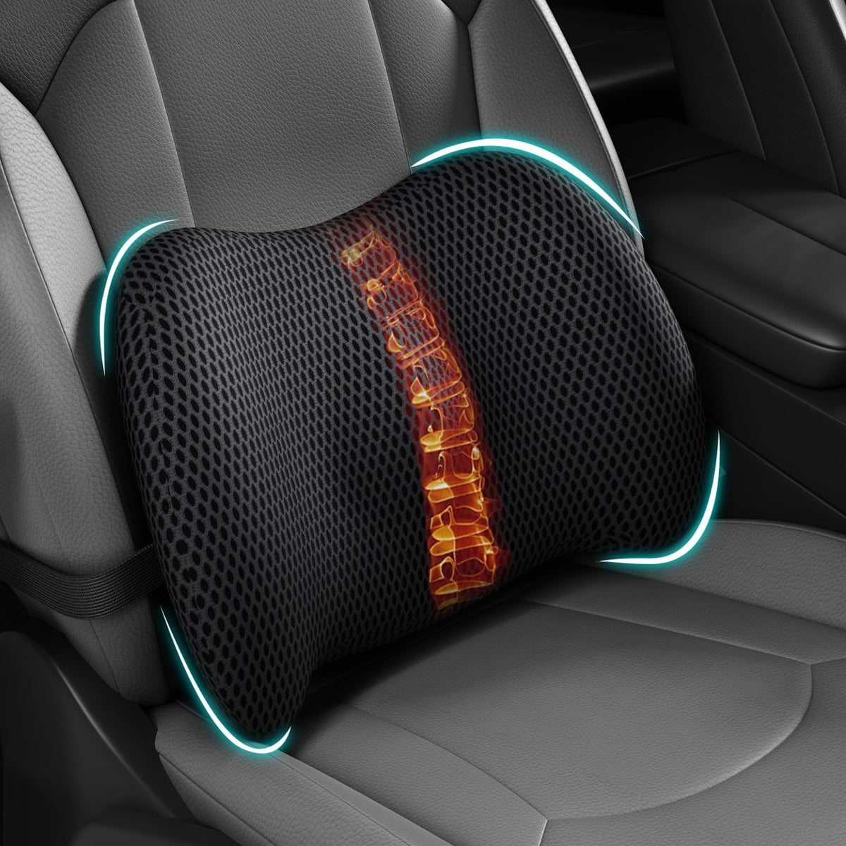 BYMECOST lumbar support pillow on car seat for precise back alignment during drives