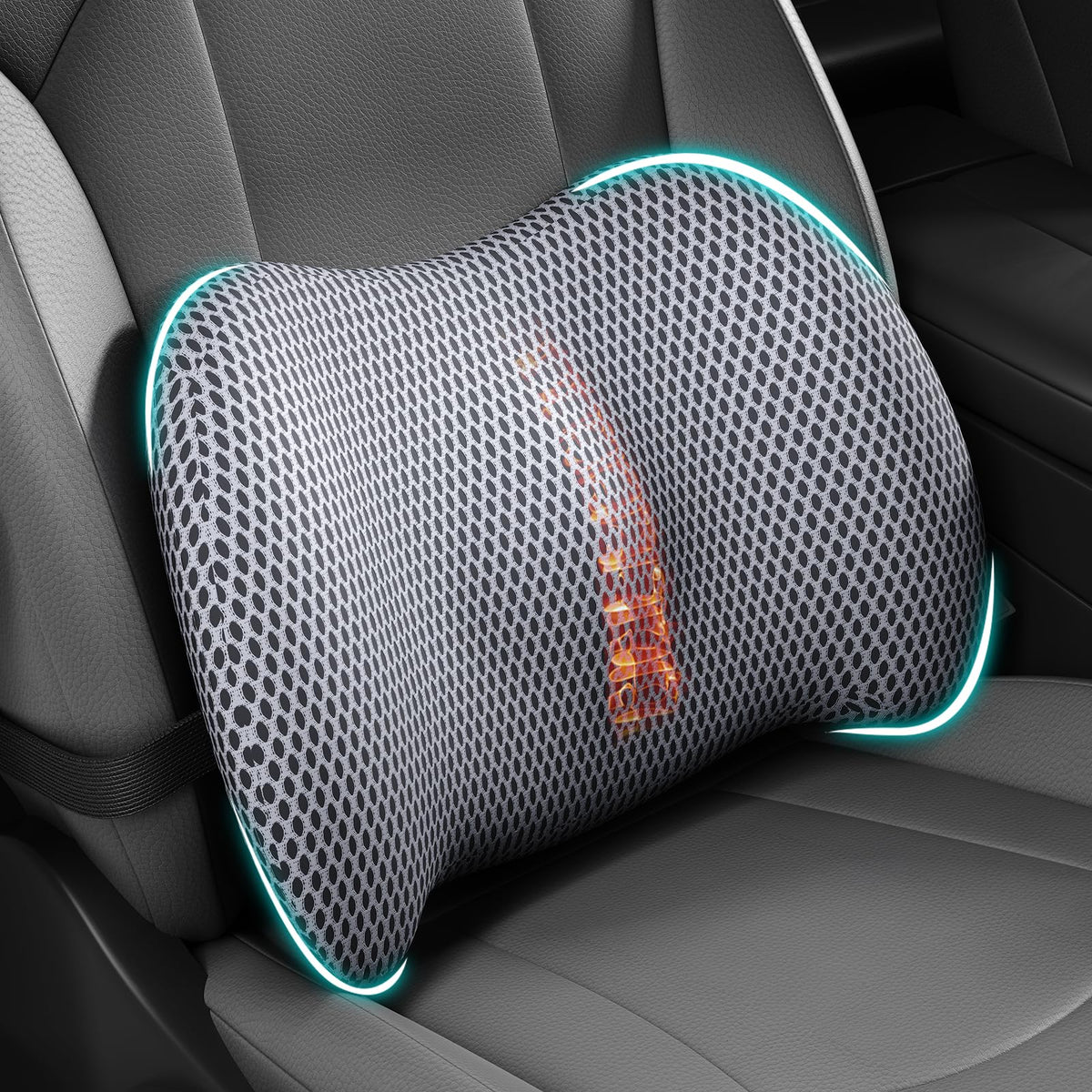 BYMECOST lumbar support pillow on car seat providing targeted lower back support for long drives