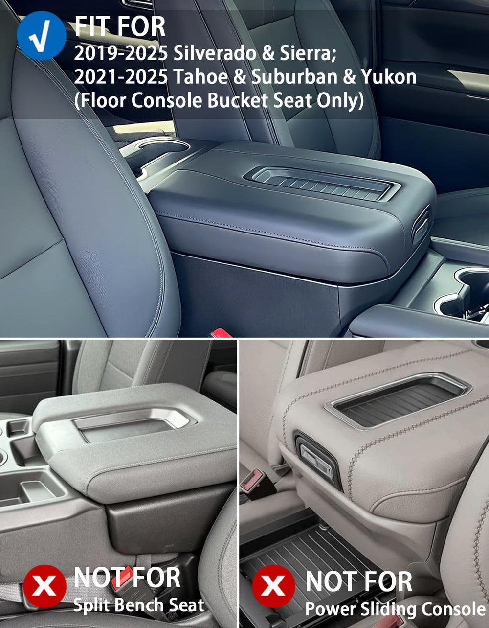 BystralX center console cover on GMC Sierra highlighting cushioned comfort