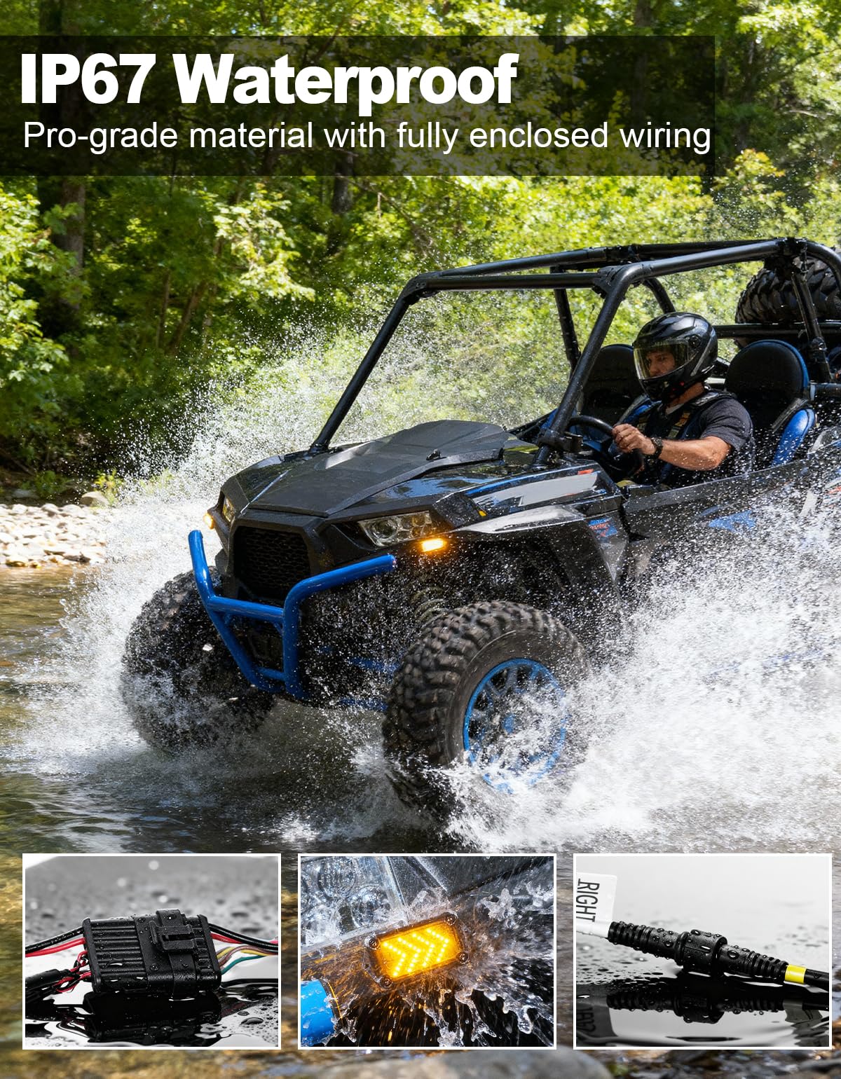 Complete kit includes four signals, relay, and horn for a full system.