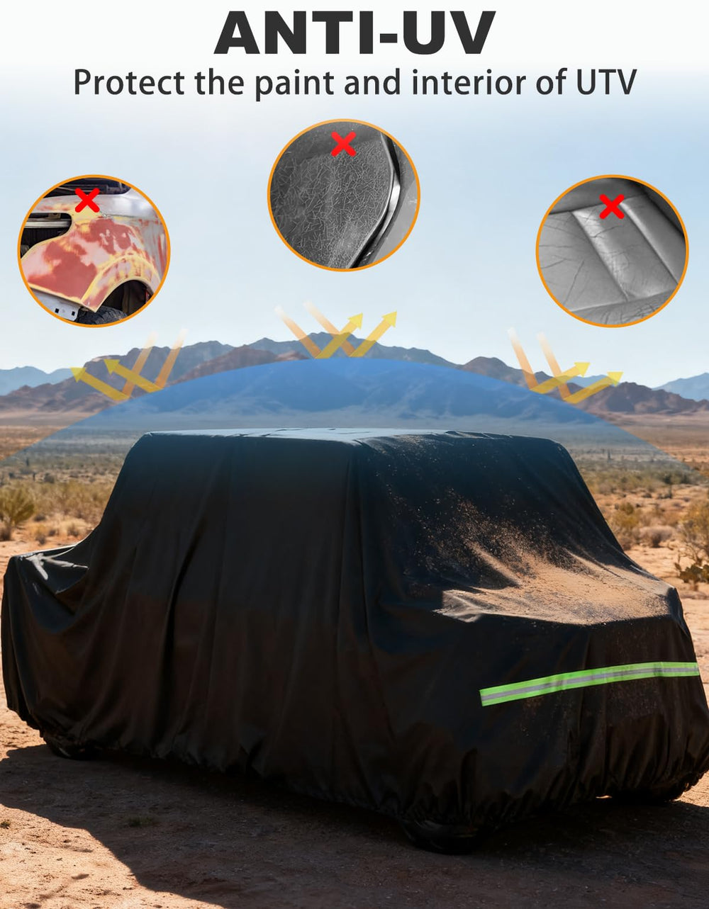 Universal fit supports 4-6 seat UTVs like Defender and RZR.