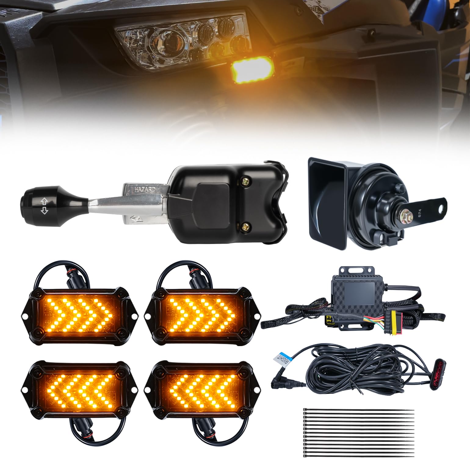 BystralX UTV turn signal kit with 2000LM brightness for daytime visibility.