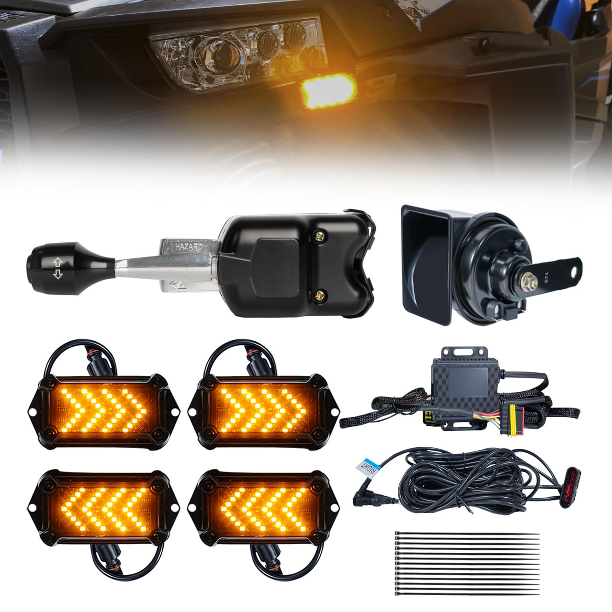 BystralX UTV turn signal kit with 2000LM brightness for daytime visibility.