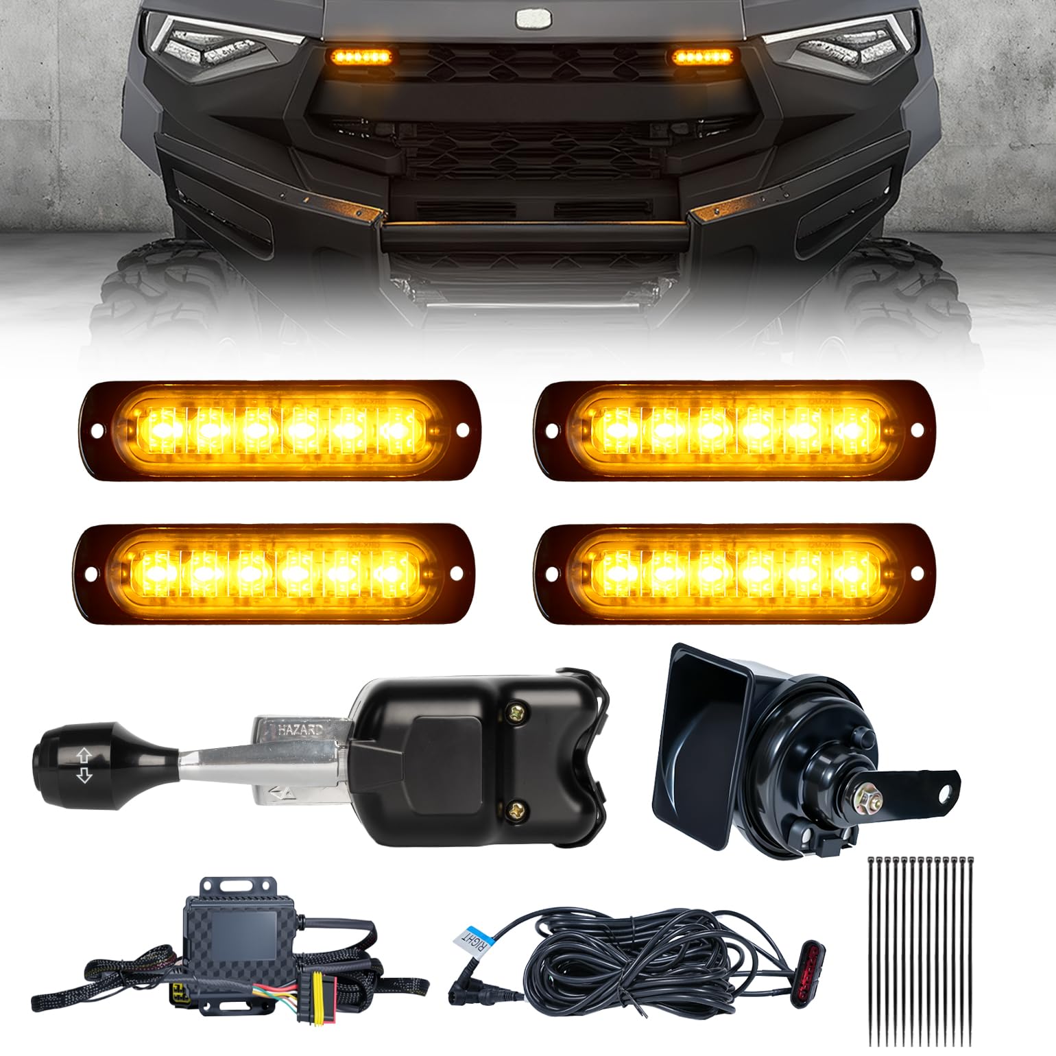 BystralX UTV turn signal kit with lever column switch mounted on steering column for easy control