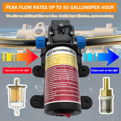 Bythomshelf 12V fuel transfer kit with hoses and accessories organized for easy setup