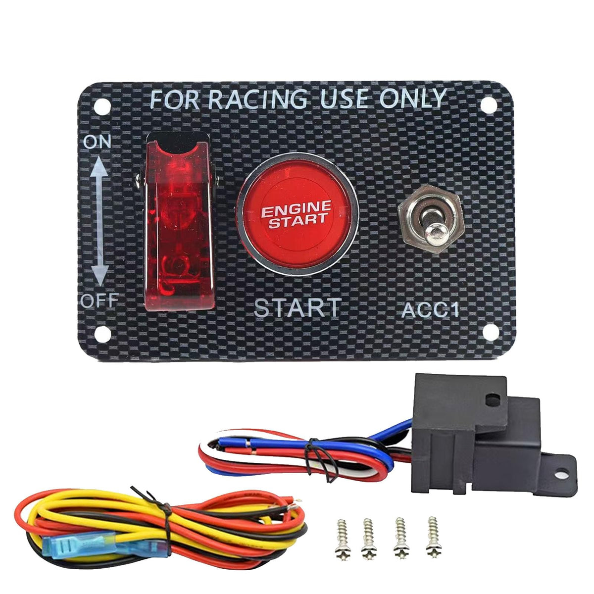 BYYOUIV 3-in-1 ignition panel front view with rugged carbon fiber build.