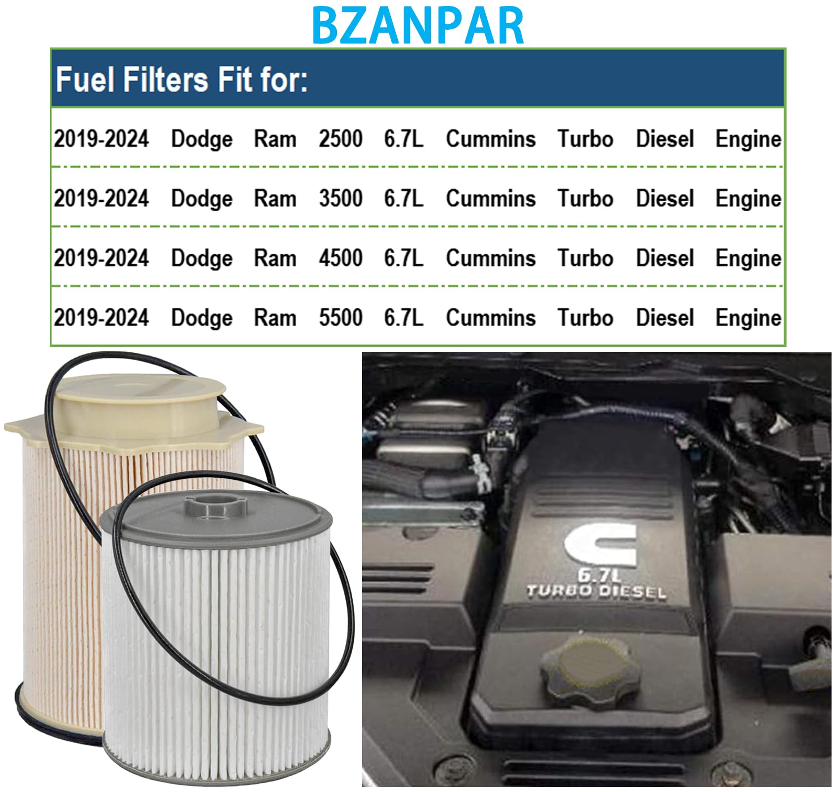 BZANPAR water separator kit maintains fuel quality by removing water.
