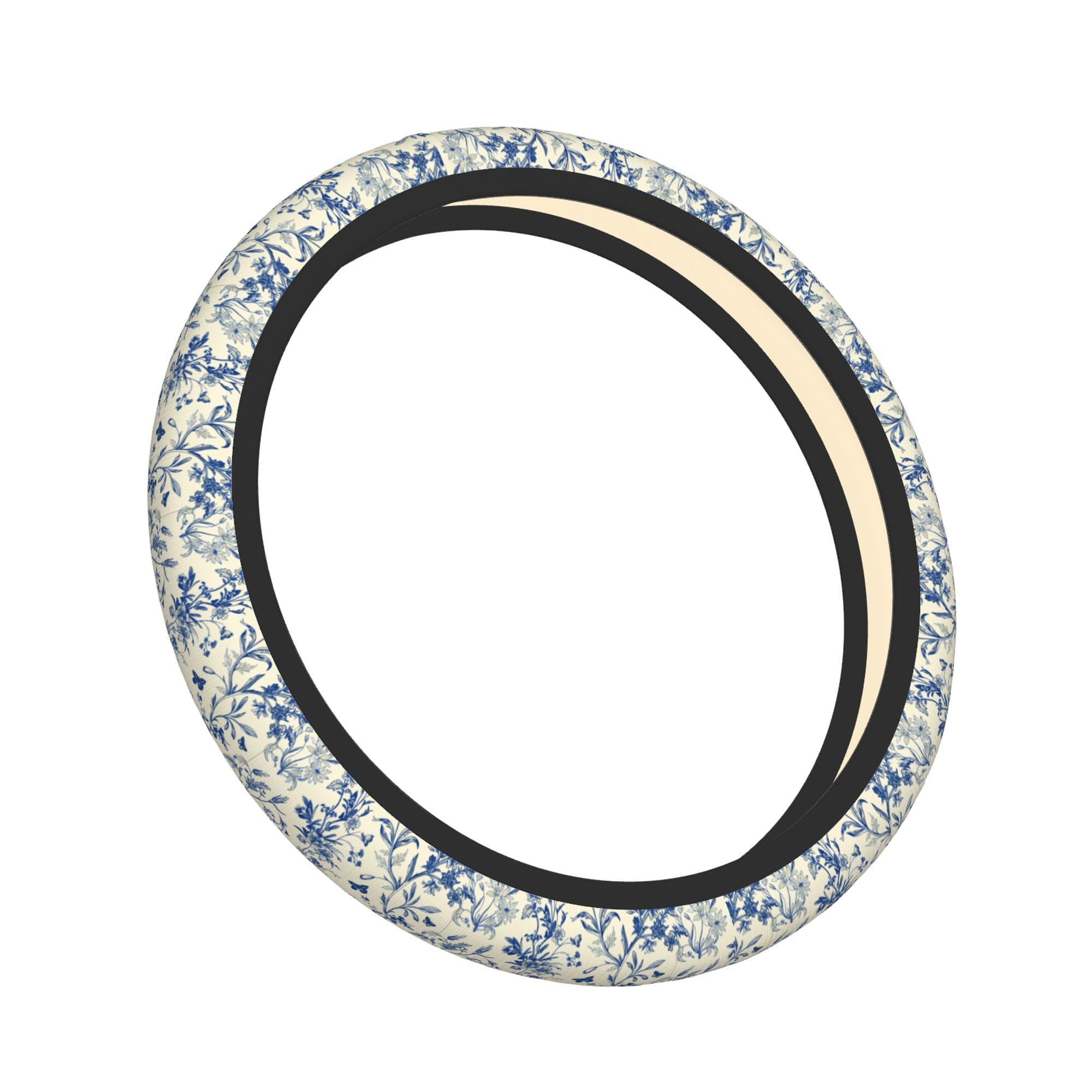 BzcjLyhbZ Floral Cute Steering Wheel Cover colorfast printing helps protect the wheel’s finish.