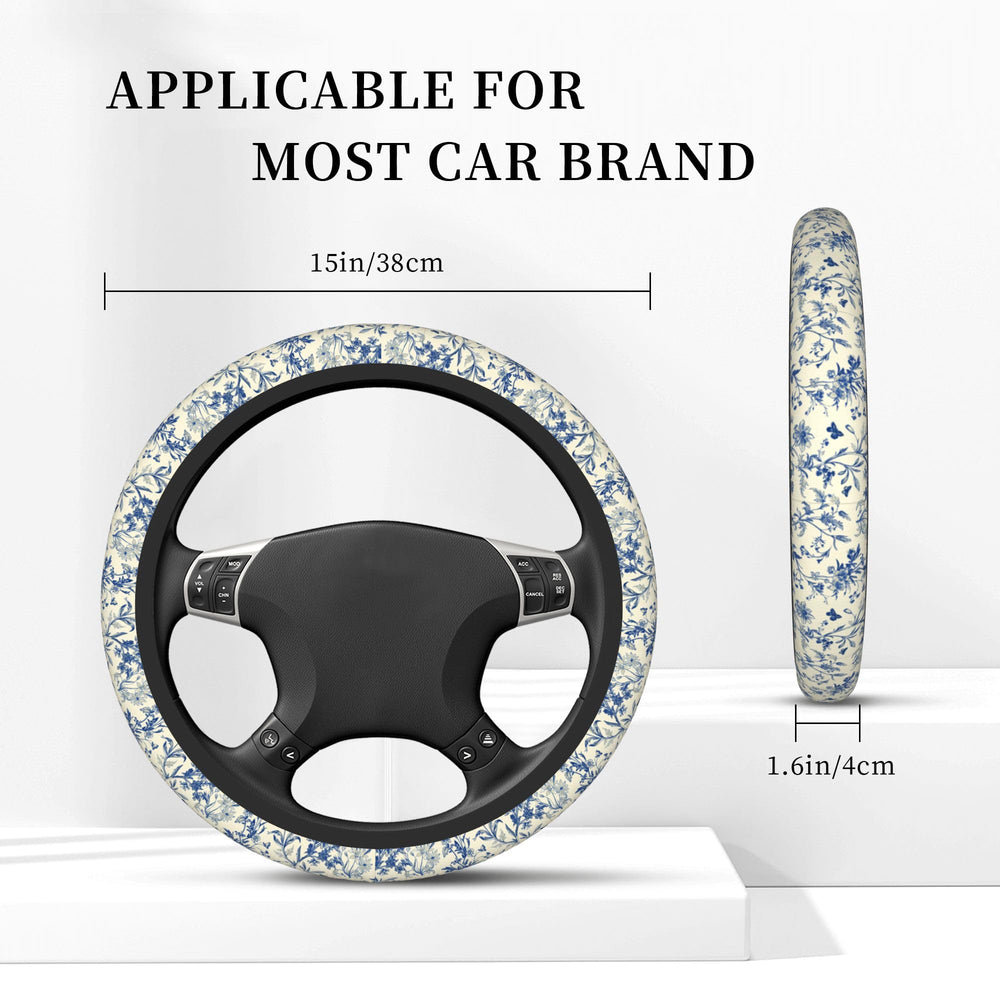 BzcjLyhbZ Floral Cute Steering Wheel Cover easy installation for a quick interior upgrade.