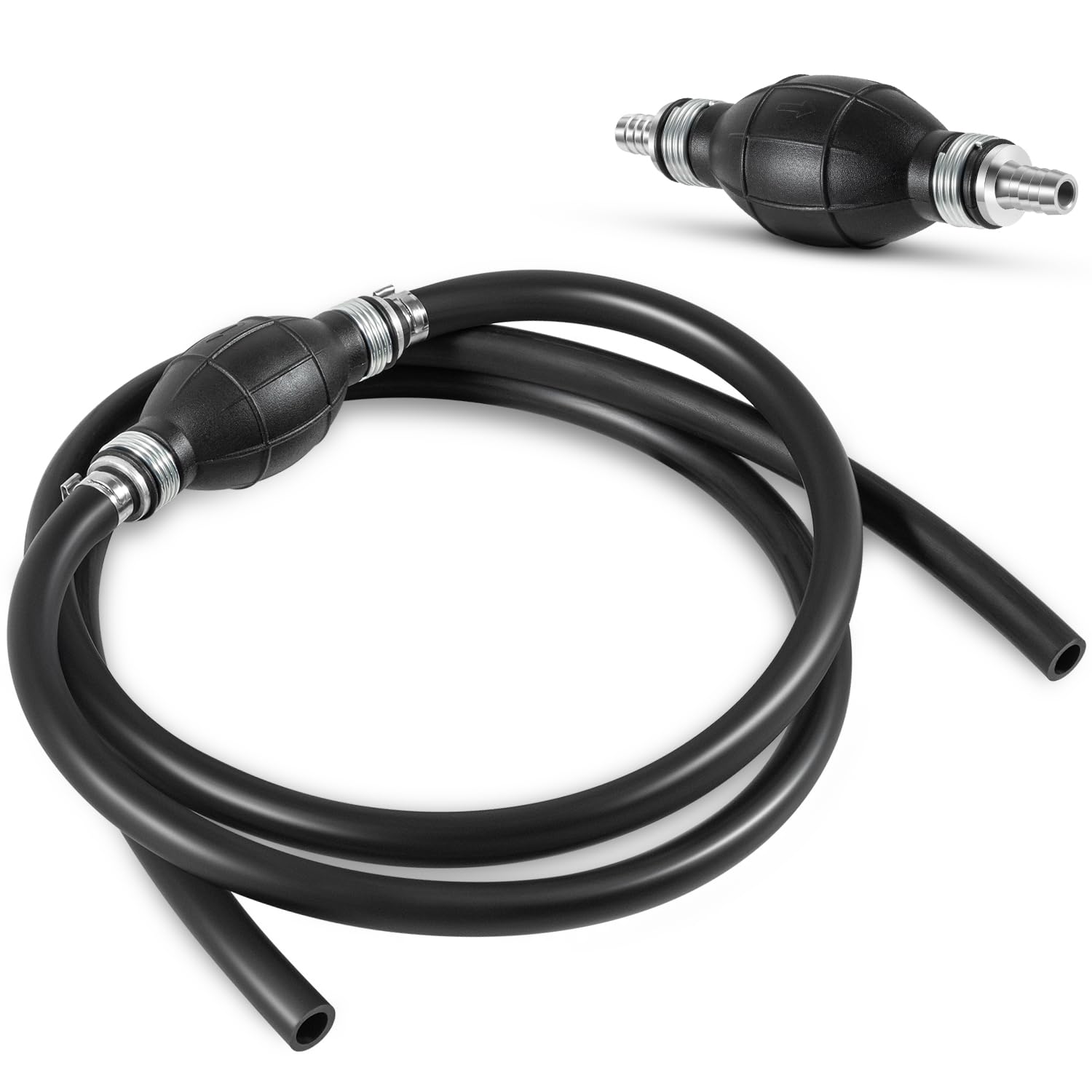 Bzcovac 38-inch fuel line assembly shown for marine use with secure six-foot hose.