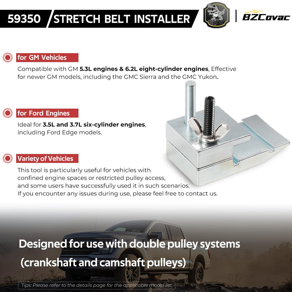 Bzcovac 59350 adjustable-components enable versatile belt sizing and pulley configurations.