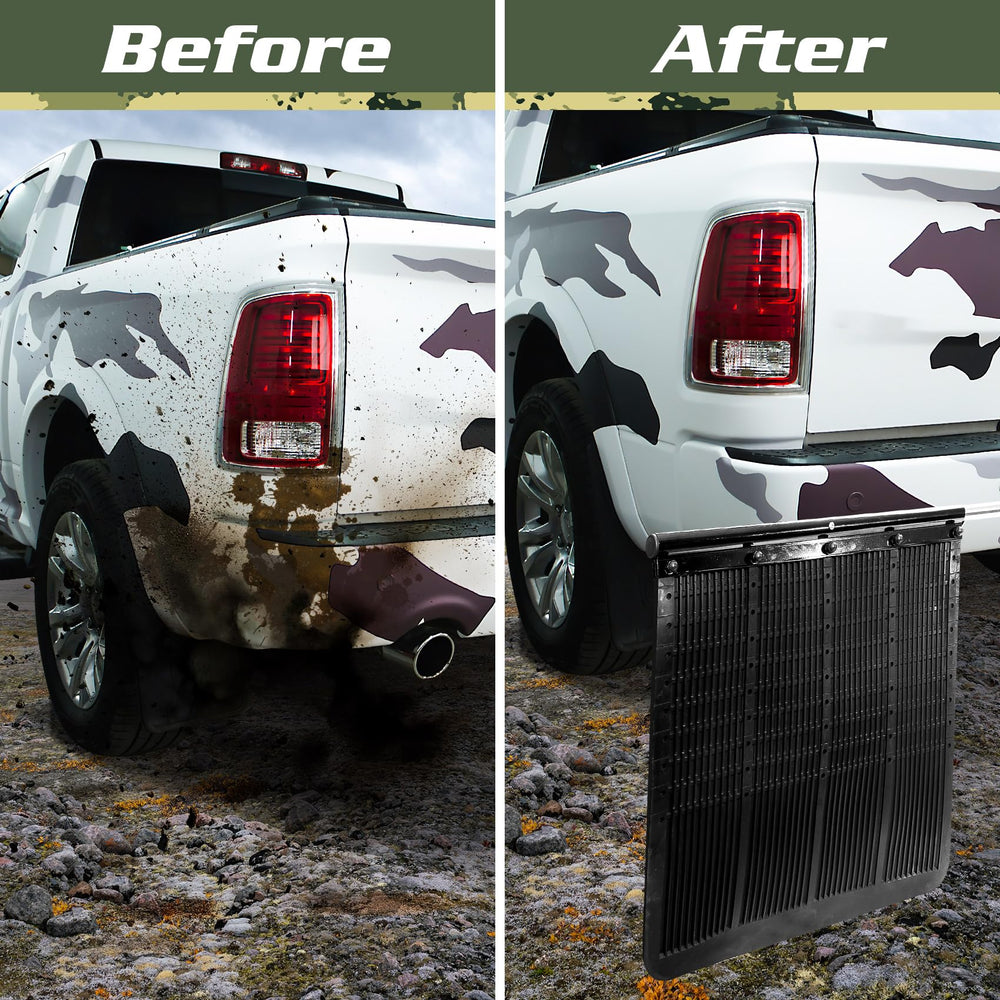 BZVQLO 00108-2 trailer mud flaps shield against scratches and dirt during towing.