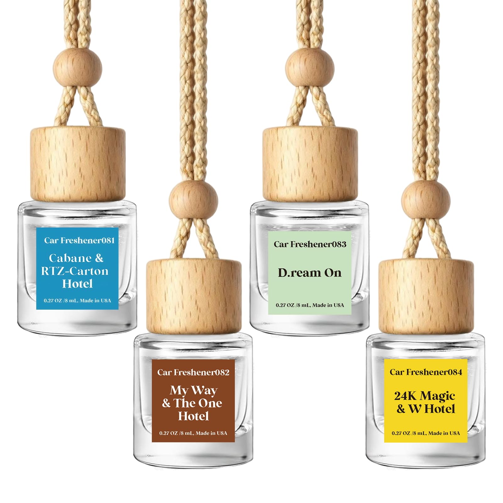 C Classy four-pack hanging car air fresheners for lasting luxury scent