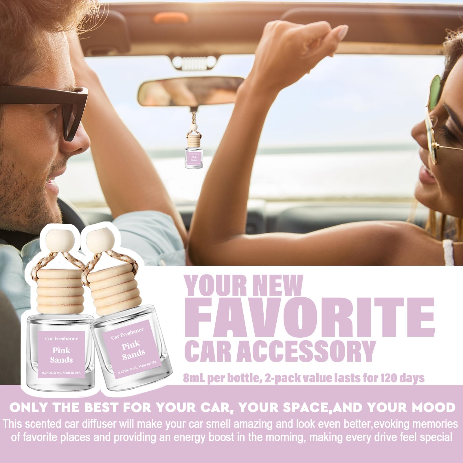 C Classy Pink Sands diffuser bottle side view highlighting compact design.