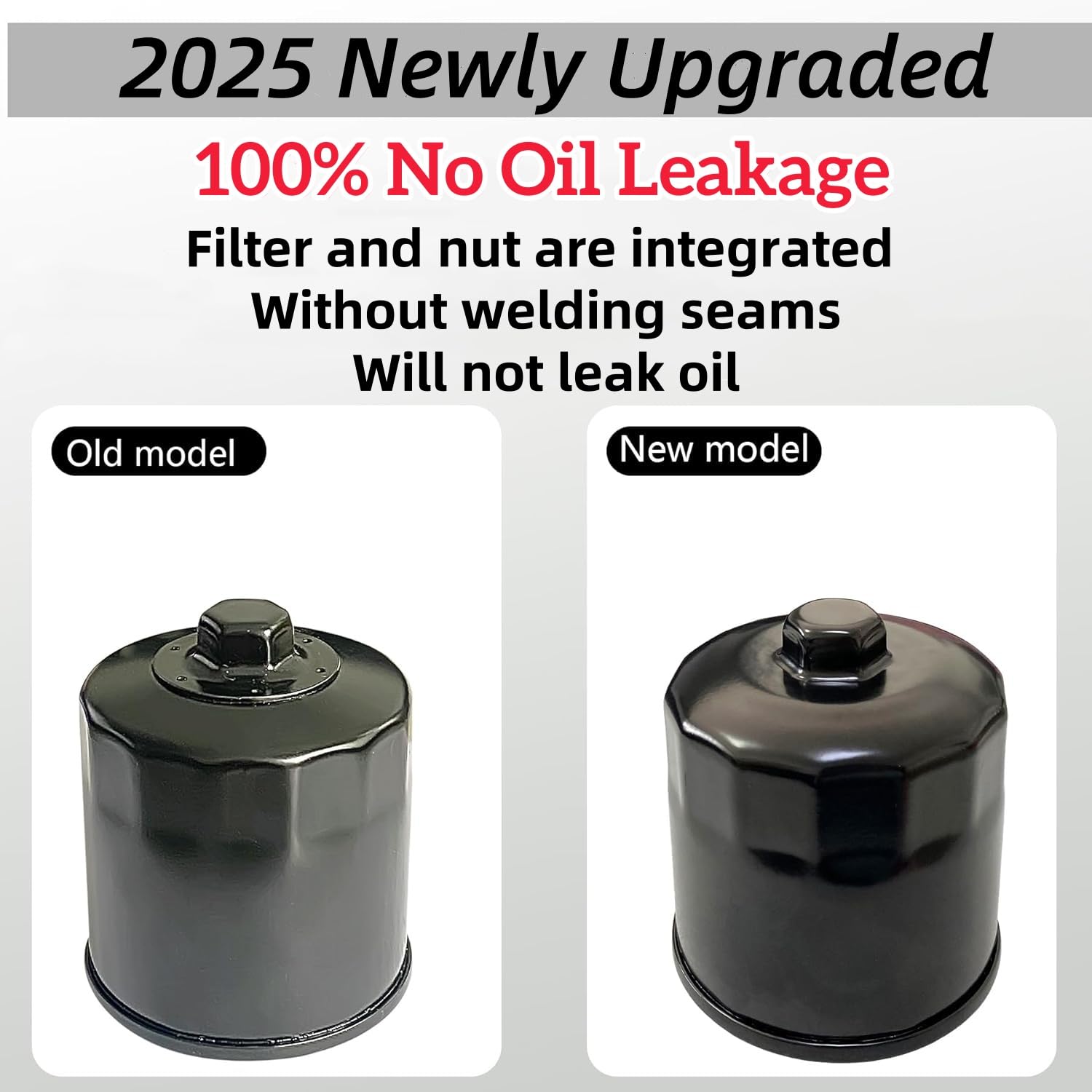 Integrated nut close-up on C CLINK Hisun oil filter showing leak prevention