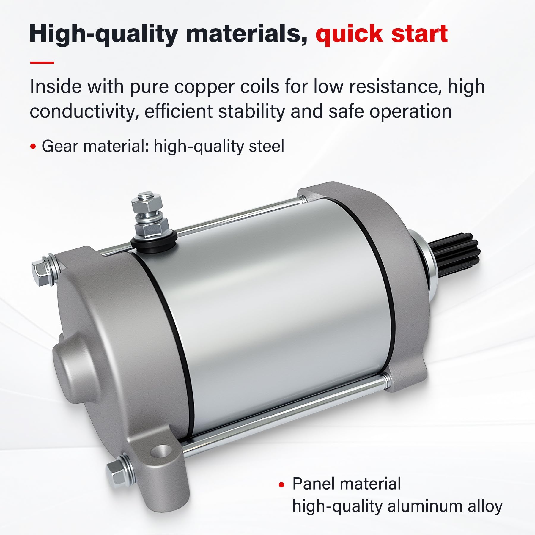 Copper coil detail on C CLINK starter motor for efficiency.
