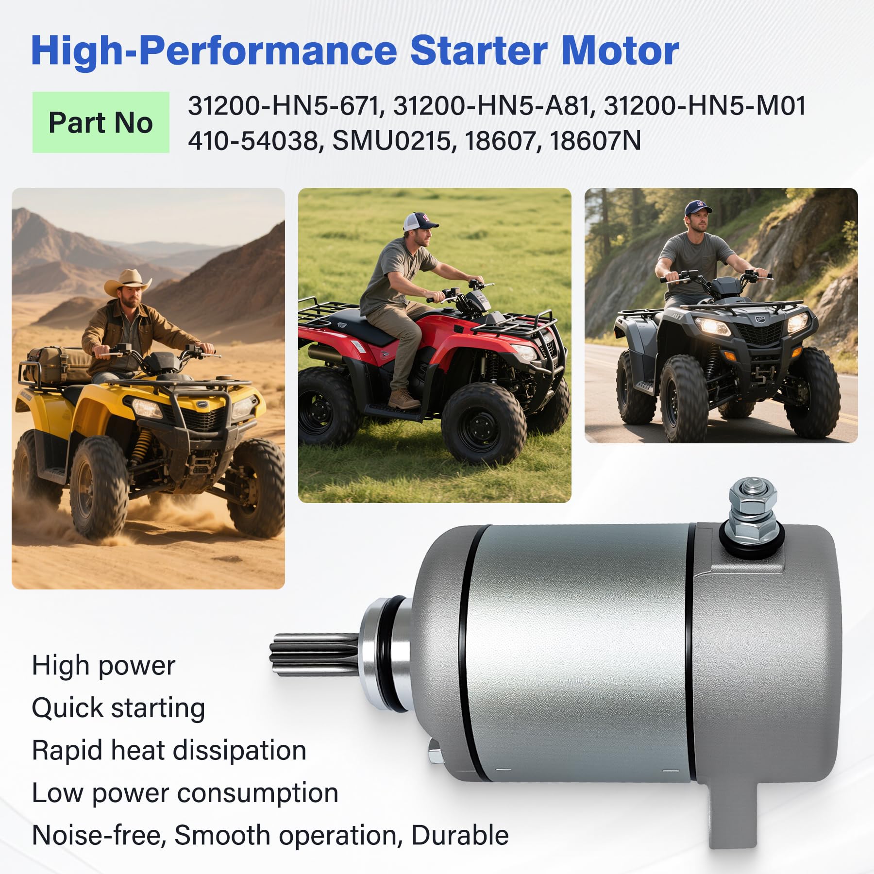 C CLINK starter motor for Honda Rancher 350 packaged presentation indicates ready-to-ship quality.