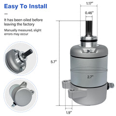 C CLINK starter motor for Honda Rancher 350 side installation view supports easy wiring.