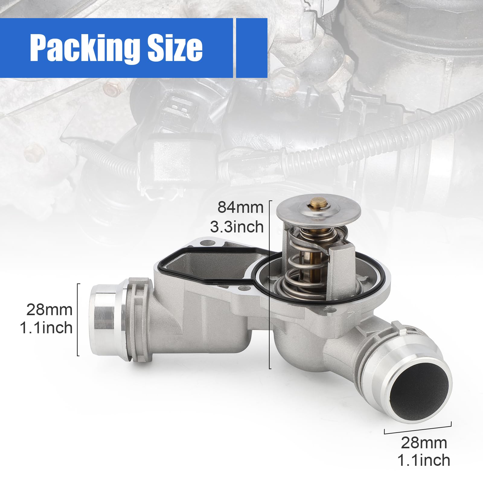 C-Tzu aluminium thermostat housing with seal ring in packaging.