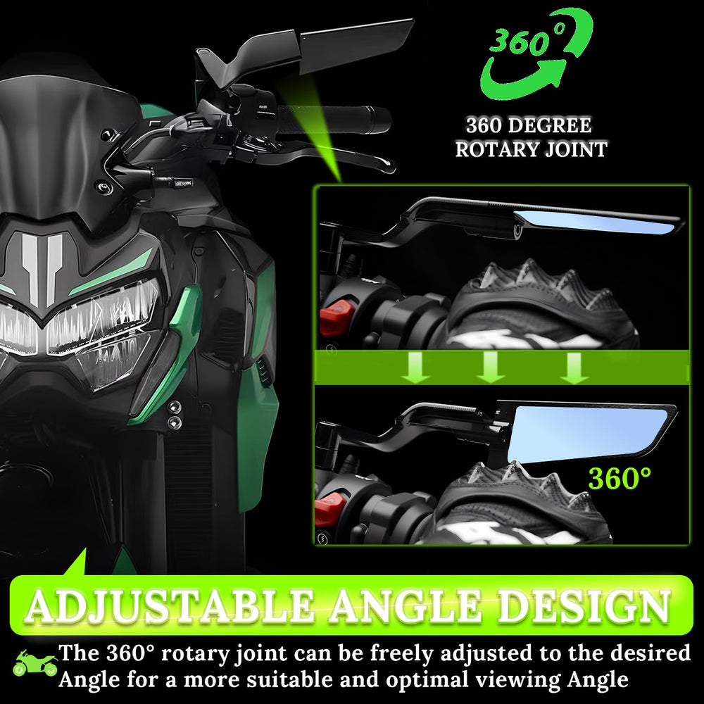 Caboriallan rear view wing open offers wide view for safer riding