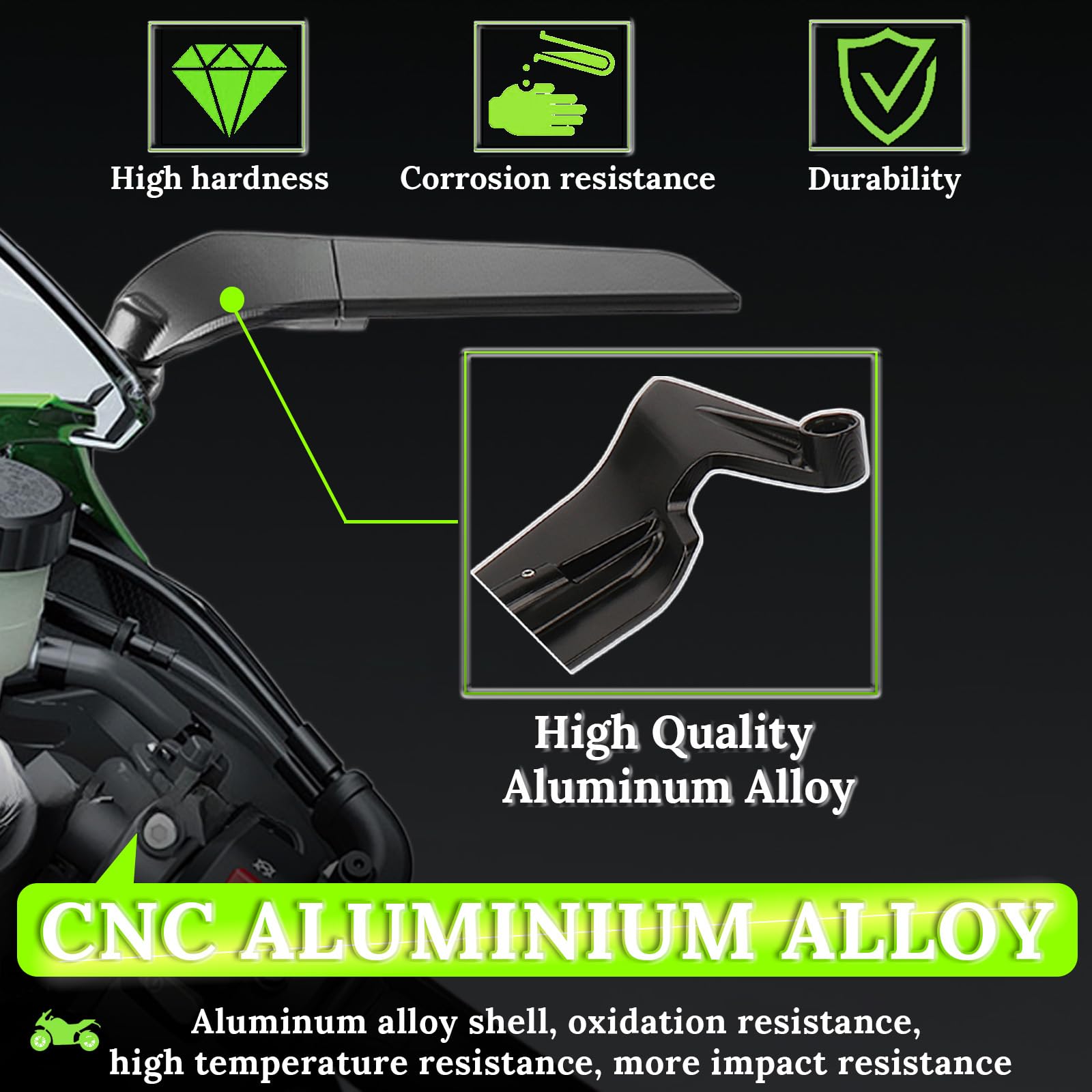 Caboriallan rearview mirror convex glass broadens visibility and reduces blind spots.
