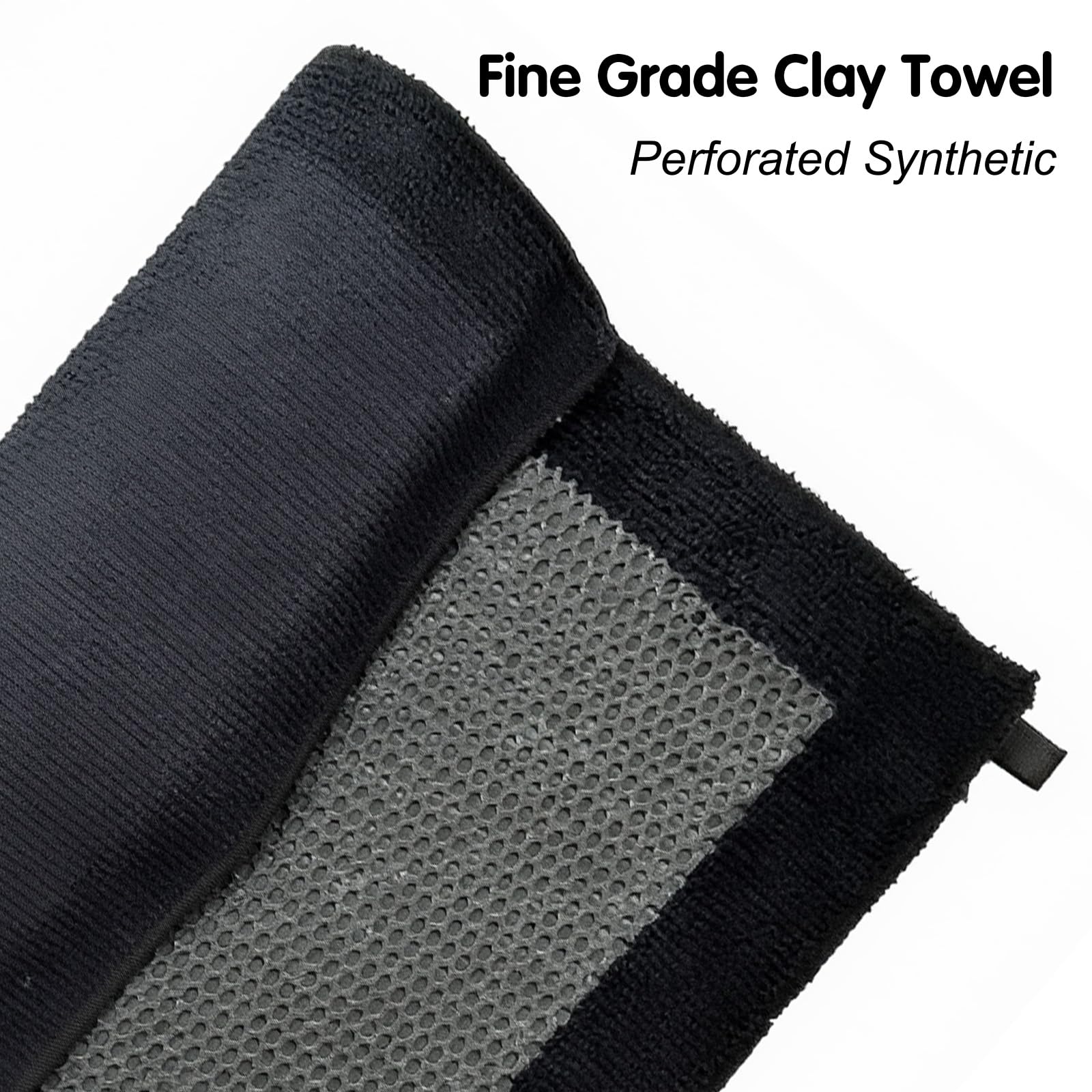CACHIL clay towel highlighting polymer core dual-action design for efficient detailing.