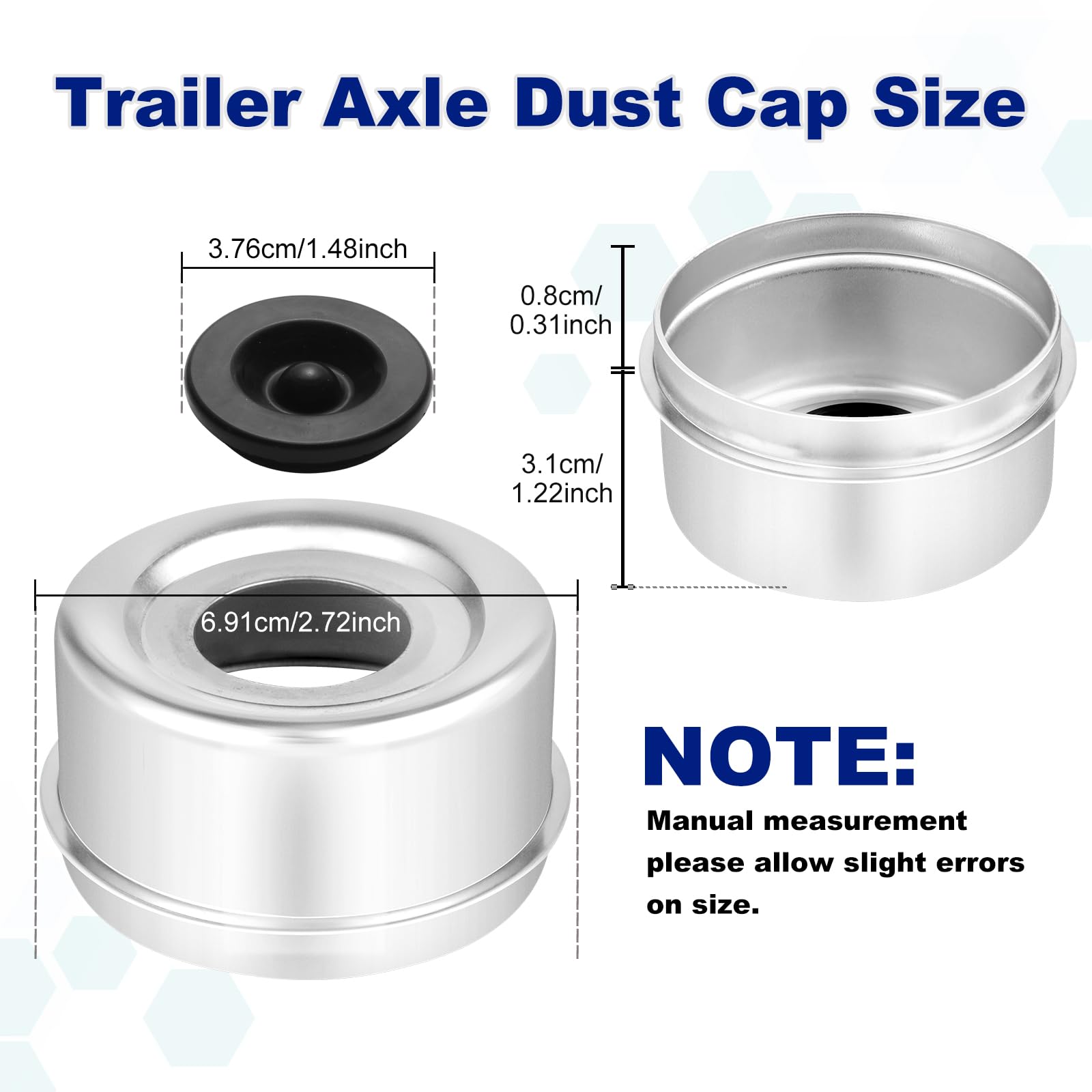 CAETOUNG rubber plug included with hub cap for seal maintenance