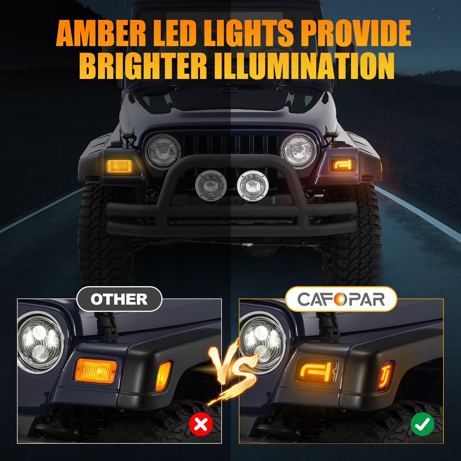 CAFOPAR Brighter TJ LED unique TJ pattern design for a standout look.